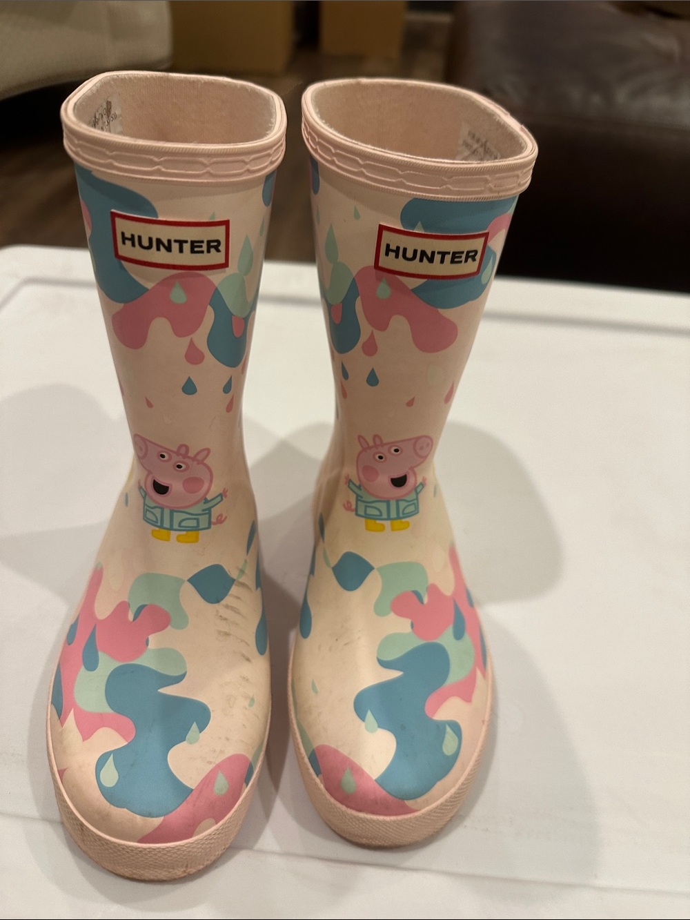 Hunter Kids Pink and Blue Peppa Pig Rain Boots